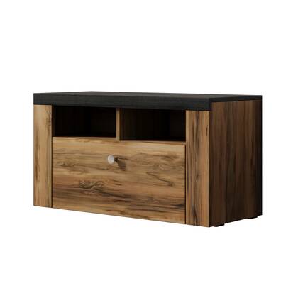 Meubella - Schoenenkast Linford - Donker eiken - 84 cm Bruin