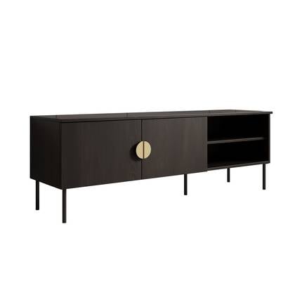 Meubella - TV-Meubel Monor - Zwart eiken - 160 cm