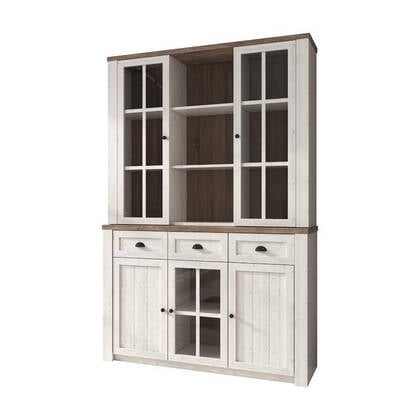 Meubella - Buffetkast Parello 6 - Wit - Eiken - 130 cm Bruin, Wit