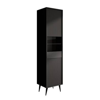 Meubella - Vitrinekast Winq - Antraciet - 45 cm