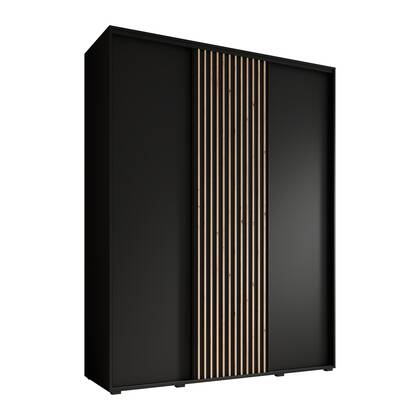 Meubella - Kledingkast Leandro - Zwart - 180 cm Bruin, Zwart