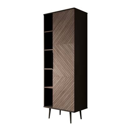 Meubella - Boekenkast Pedro - Donker eiken - Zwart eiken - 70 cm Bruin, Zwart