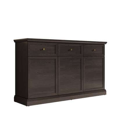 Meubella - Dressoir Leroy - Zwart eiken - 146 cm