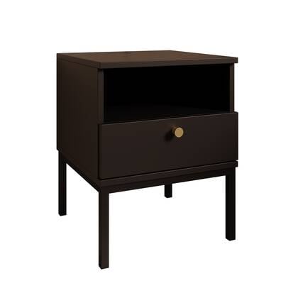 Meubella - Nachtkastje Lagos - Zwart - 40 cm