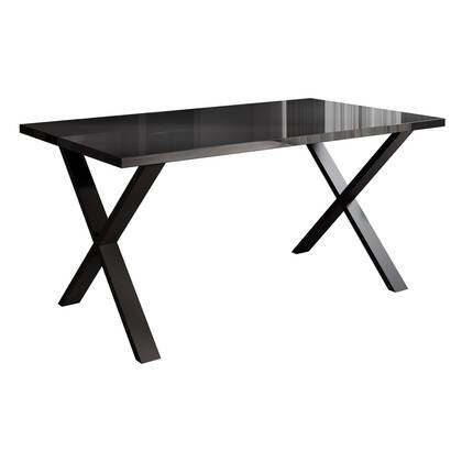 Meubella - Eetkamertafel Berry - Hooglans - 160 cm Zwart