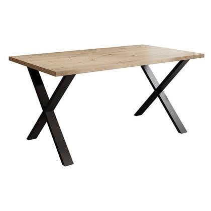 Meubella - Eetkamertafel Berry - Eiken - 160 cm Bruin, Zwart