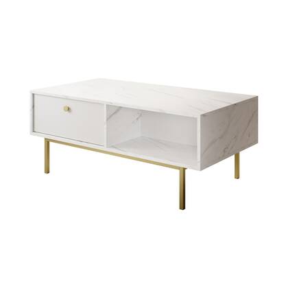 Meubella - Salontafel Frazer - Wit marmerlook - 110 cm