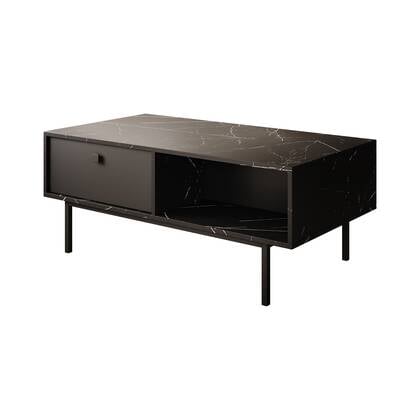 Meubella - Salontafel Frazer - Zwart marmerlook - 110 cm