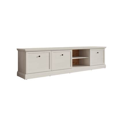 Meubella - TV-Meubel Leroy - Wit eiken - 206 cm