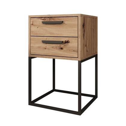 Meubella - Nachtkastje Sylvester 8 - Eiken - 40 cm Bruin