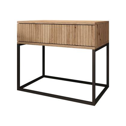 Meubella - Nachtkastje Sylvester 2 - Eiken - 60 cm Bruin