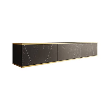 Meubella - TV-Meubel Orleans - Zwart marmerlook - 175 cm