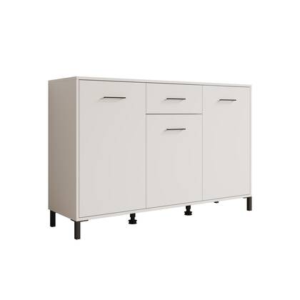 Meubella - Dressoir Vidor - Wit - 138 cm - 1 lade