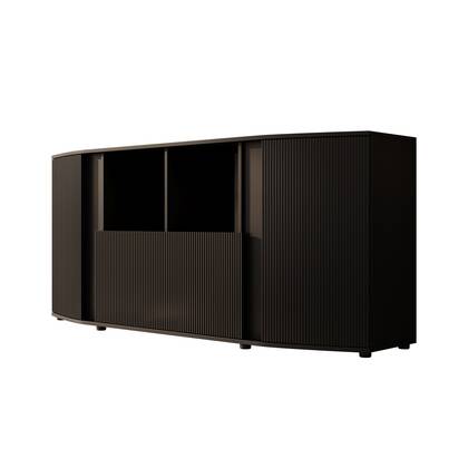 Meubella - Dressoir Minsk - Zwart - 179 cm