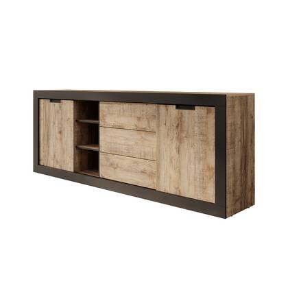 Meubella - Dressoir Trinidad - Eiken - 220 cm Bruin
