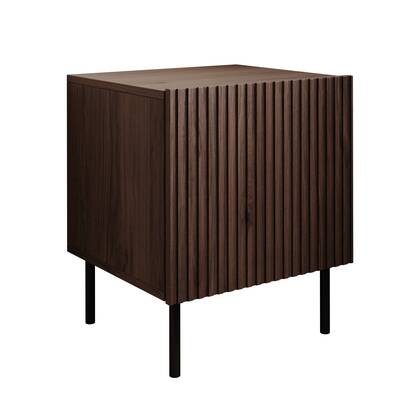 Meubella - Nachtkastje Tartagal - Donker eiken - 45 cm - Set van 2 Bruin