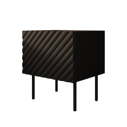 Meubella - Nachtkastje Laguna - Zwart - 46 cm - Set van 2