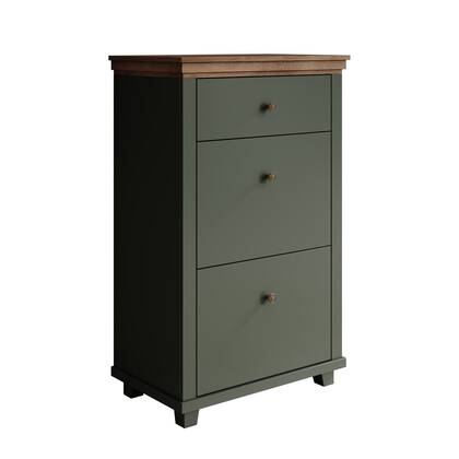 Meubella - Schoenenkast Eric - Groen - 71 cm - 2 kleppen