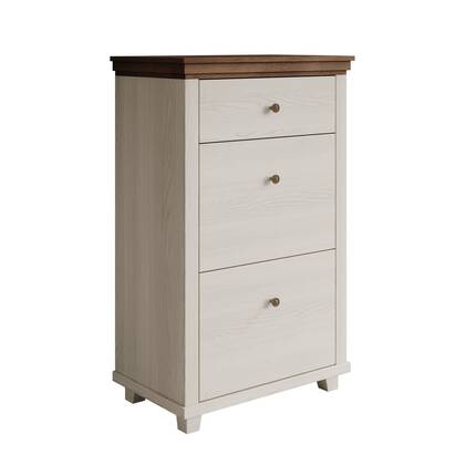 Meubella - Schoenenkast Eric - Wit eiken - 71 cm - 2 kleppen