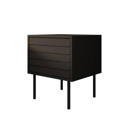 Meubella - Nachtkastje Cordoba - Zwart - 45 cm - Set van 2
