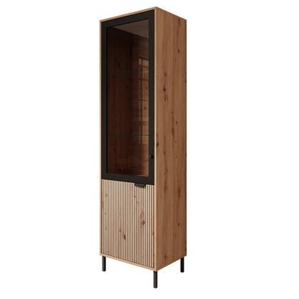 Meubella - Vitrinekast Malaika - Eiken - 55 cm Bruin