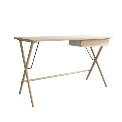 Meubella - Bureau Moron - Licht eiken - 135 cm Bruin