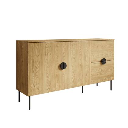 Meubella - Dressoir Monor - Eiken - 160 cm Bruin