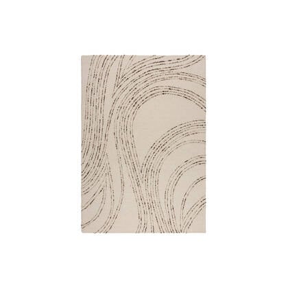 Goossens Vloerkleed Swirl in Naturel, bruin (swirl) Wit