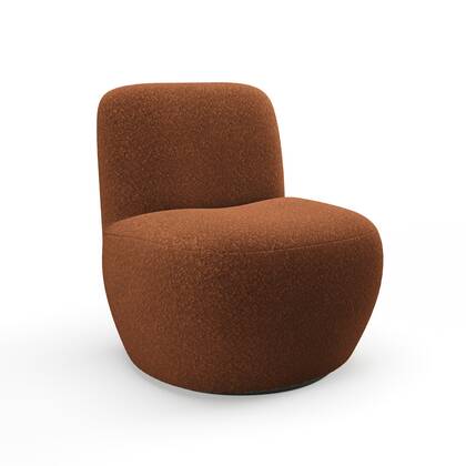 Draaibare fauteuil in terracotta bouclette stof Bruin