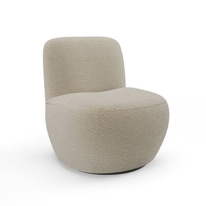 Draaibare fauteuil in bouclette stof Taupe