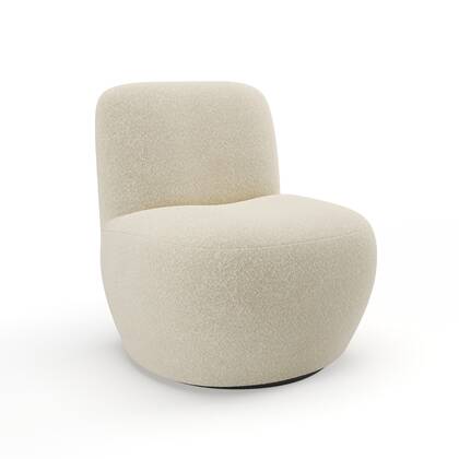 Draaibare fauteuil in bouclette stof Beige