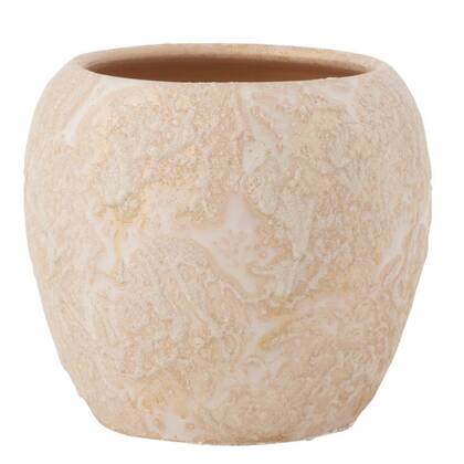J-Line bloempot Round - keramiek - |goud - medium - Ø 18 cm Roze