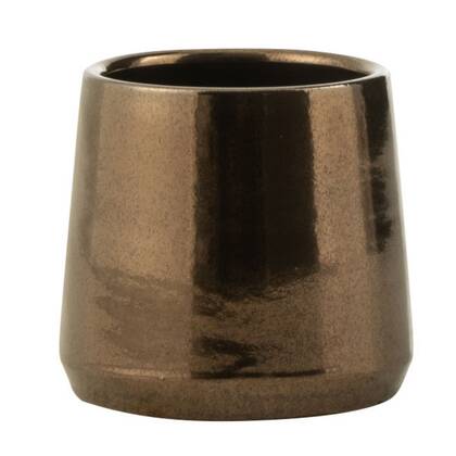 J-Line bloempot Rond Terra Blinkend - - extra small - Ø 14 cm Goud