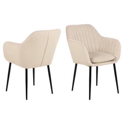 Giga Living - Eetkamerstoel - Zand - Stof - Zithoogte 49cm - Fiska Taupe