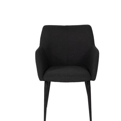 Giga Meubel - Eetkamerstoel Zwart - Bouclé - Metaal - 37x57x82 - Ellis - Set van 2