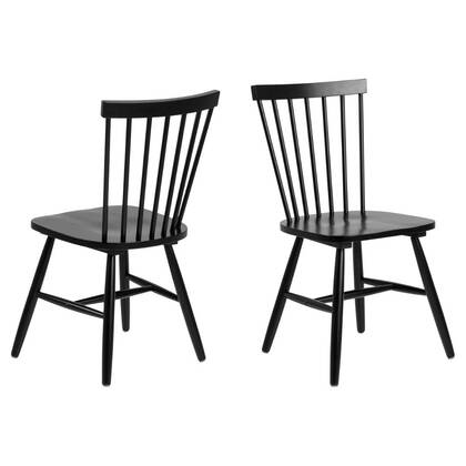 Giga Living - Eetkamerstoel - Zwart - Zithoogte 44,5cm - Urvik - Set van 2