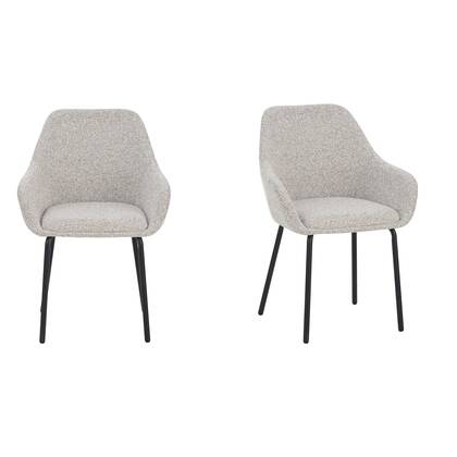 Lucy Eetkamerstoelen - Armleuning - Beige Stof - Set van 2