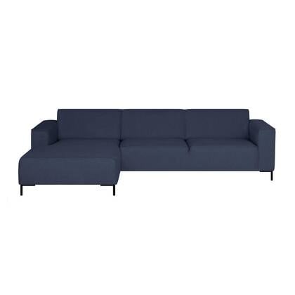 by fonQ Loft Hoekbank met Chaise Longue Links - Chenille - Donker Blauw