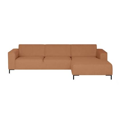 by fonQ Loft Hoekbank met Chaise Longue Rechts - Chenille - Roest Oranje