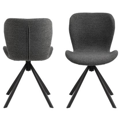 Giga Living - Eetkamerstoel Draaibaar - Antraciet - Zitdiepte 40cm - Set van 2 Grijs