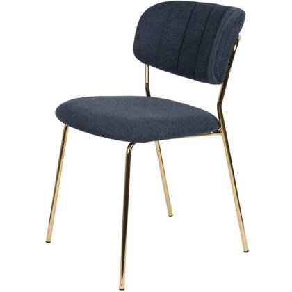 Puur - Viken eetkamerstoel stof donker - goud onderstel Blauw