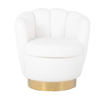 Giga Meubel - Draaifauteuil Teddy Wit - Zithoogte 50cm - Stoel Quinty