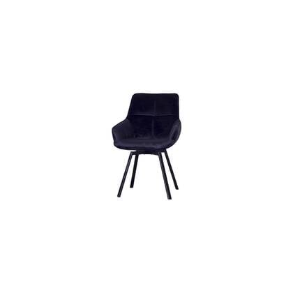 Giga Meubel - Stoel Velvet Zwart - Draaibaar - 58x61x86cm - Shannon - Set van 2