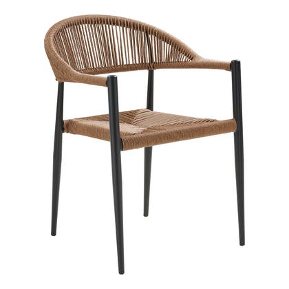 House Nordic Canari Rattan|Zwart Eetkamerstoel set van 2