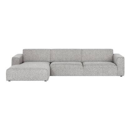 NADUVI Collection Hoekbank Gionni links 3-zits chenille Grijs