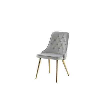 Svea - Sino eetkamerstoel - gouden poot - velvet - beige Taupe