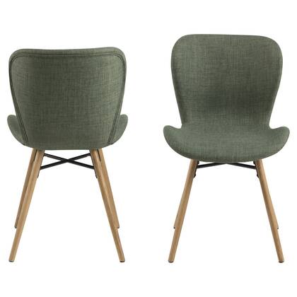 Giga Living - Eetkamerstoel Stof Groen - Zaria - Set van 2