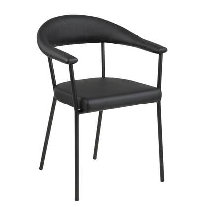 Giga Living - Eetkamerstoel - Zwart - Pu Leer - Zithoogte 47,5cm - Vansta - Set van 2