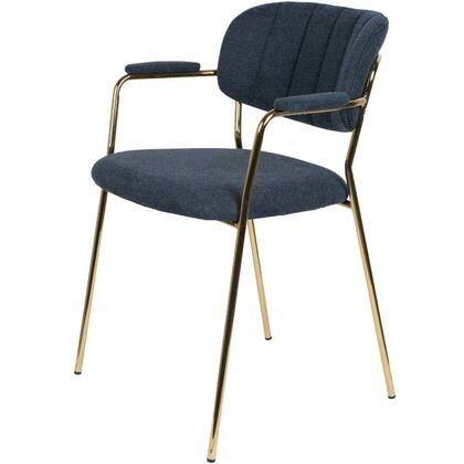 Puur - Viken armstoel stof donker - goud onderstel Blauw