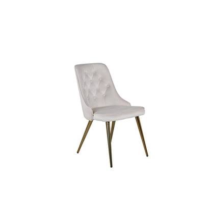 Svea - Zelano eetkamerstoel - gouden poot - velvet - beige Taupe